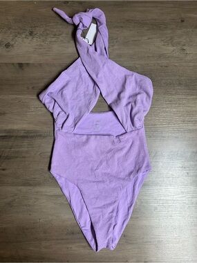 JMP the Label Lilac One-Piece Swimsuit with Twist Halter